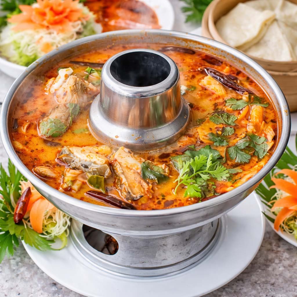 ต้มยำปลากะพงน้ำข้นหม้อไฟ